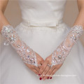 Lace appliques fingerless Perlen Handgelenk Länge Qualität Hochzeit Spitze Handschuh
